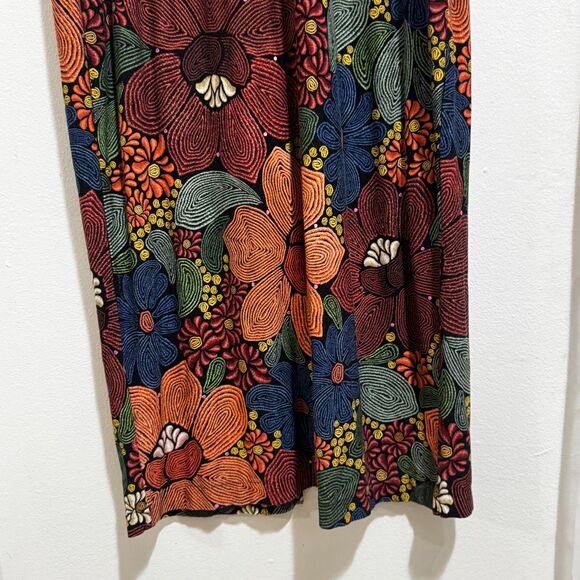 Farm Rio Floral Midi Dress Large Stitched Boho Fall Wedding Guest Worn Once - Picture 8 of 15